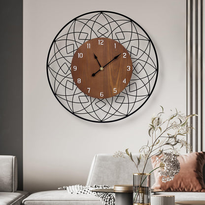 Silent Non-Ticking Metal Wall Clock Battery Operated Modern Decorative Clock for Living Room Bedroom Kitchen Office