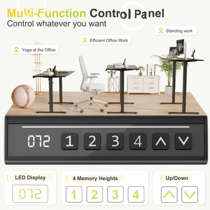 Electric Height Adjustable Standing Desk with Memory Settings Home Office Work Desk