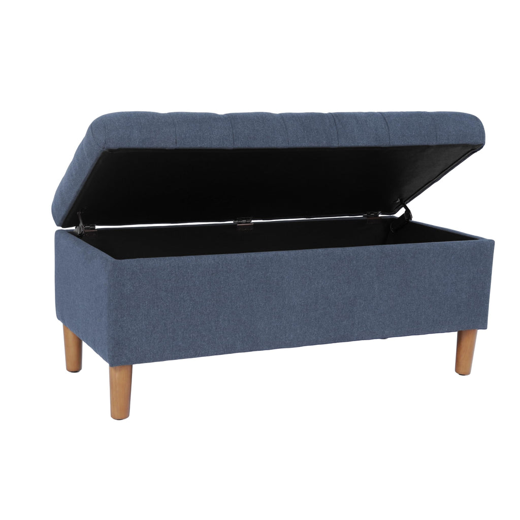 Tufted Storage Ottoman Bench with Hinged Lid for Living Room and Bedroom