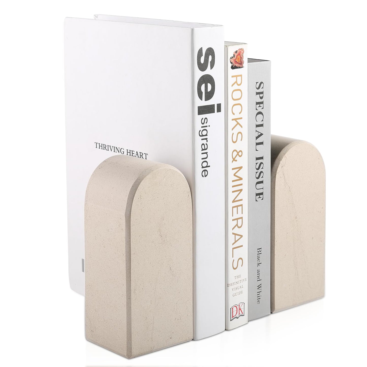 Luxury Marble Bookends Non-Slip Heavy Duty Book Holder Organizer