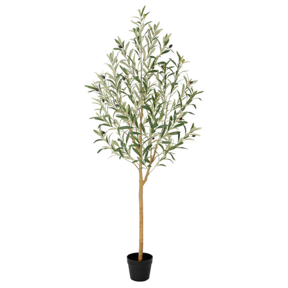 Faux Olive Tree with Real Wood Trunk
