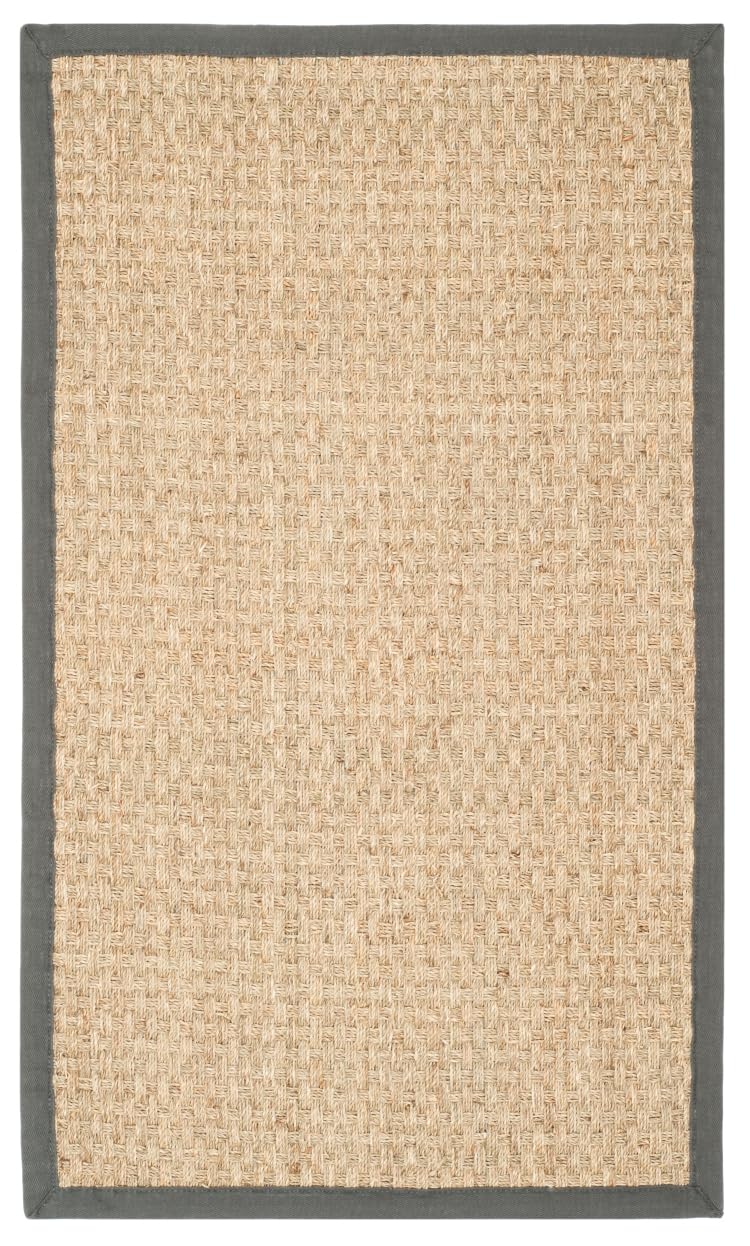 Natural Seagrass Basketweave Area Rug Natural Beige 5x8
