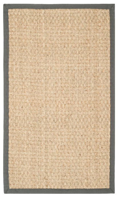 Natural Seagrass Basketweave Area Rug Natural Beige 5x8