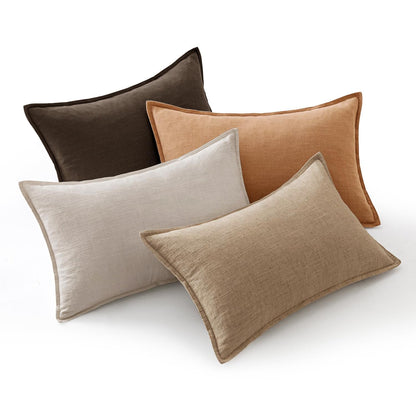 Linen Decorative Throw Pillow Covers Set of 4 Natural Boho Farmhouse Sofa Bed Cushion Covers
