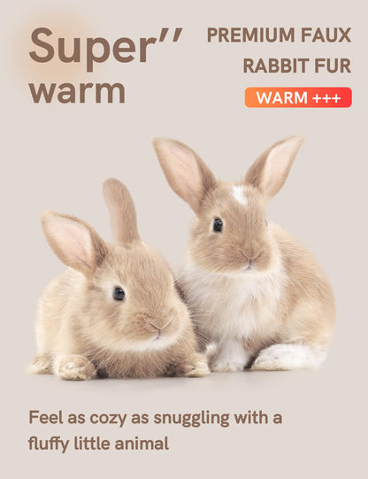 Ultra Soft Faux Rabbit Fur Chunky Knit Throw Blanket Reversible Plush Sofa Bed Decor