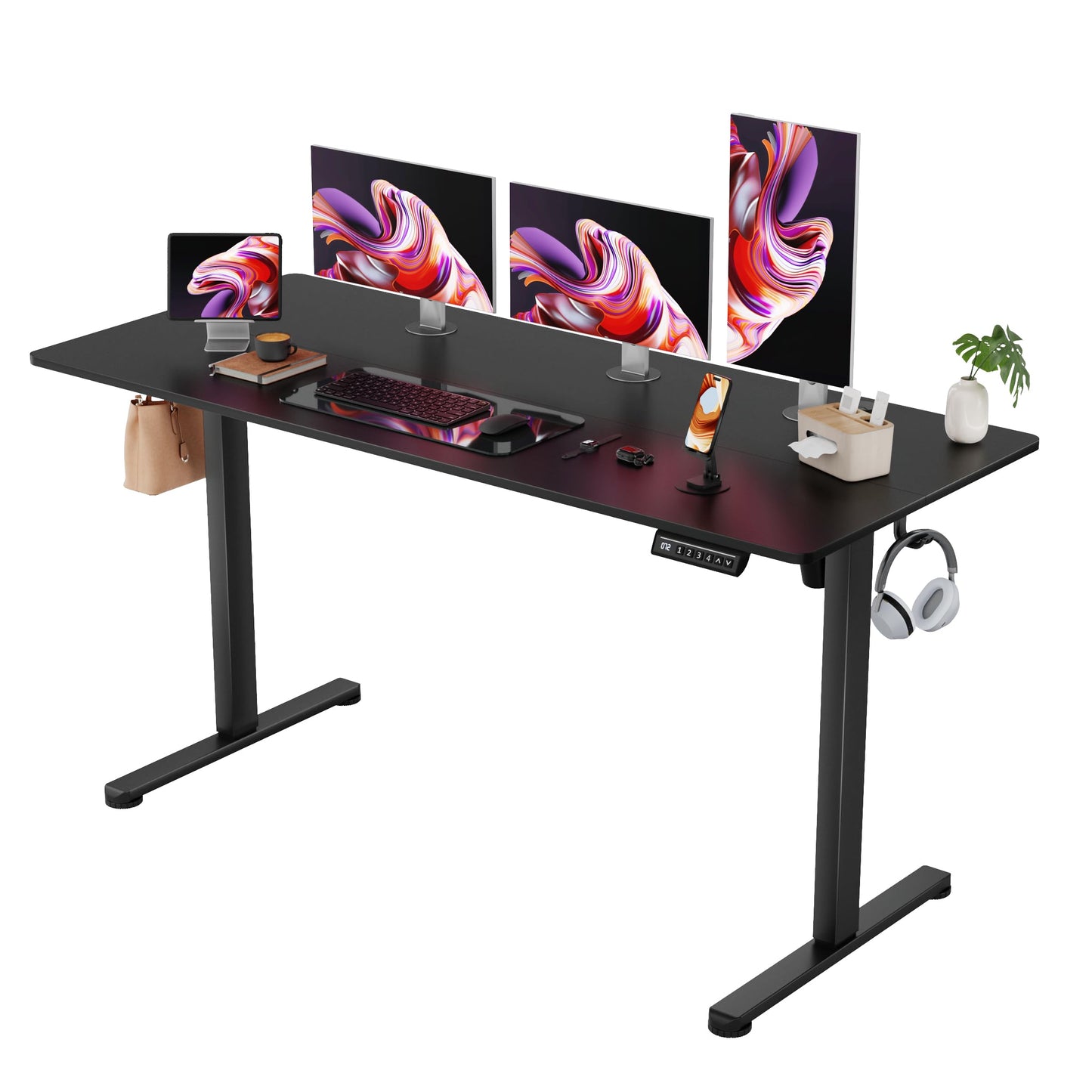 Electric Height Adjustable Standing Desk with Memory Settings Home Office Work Desk