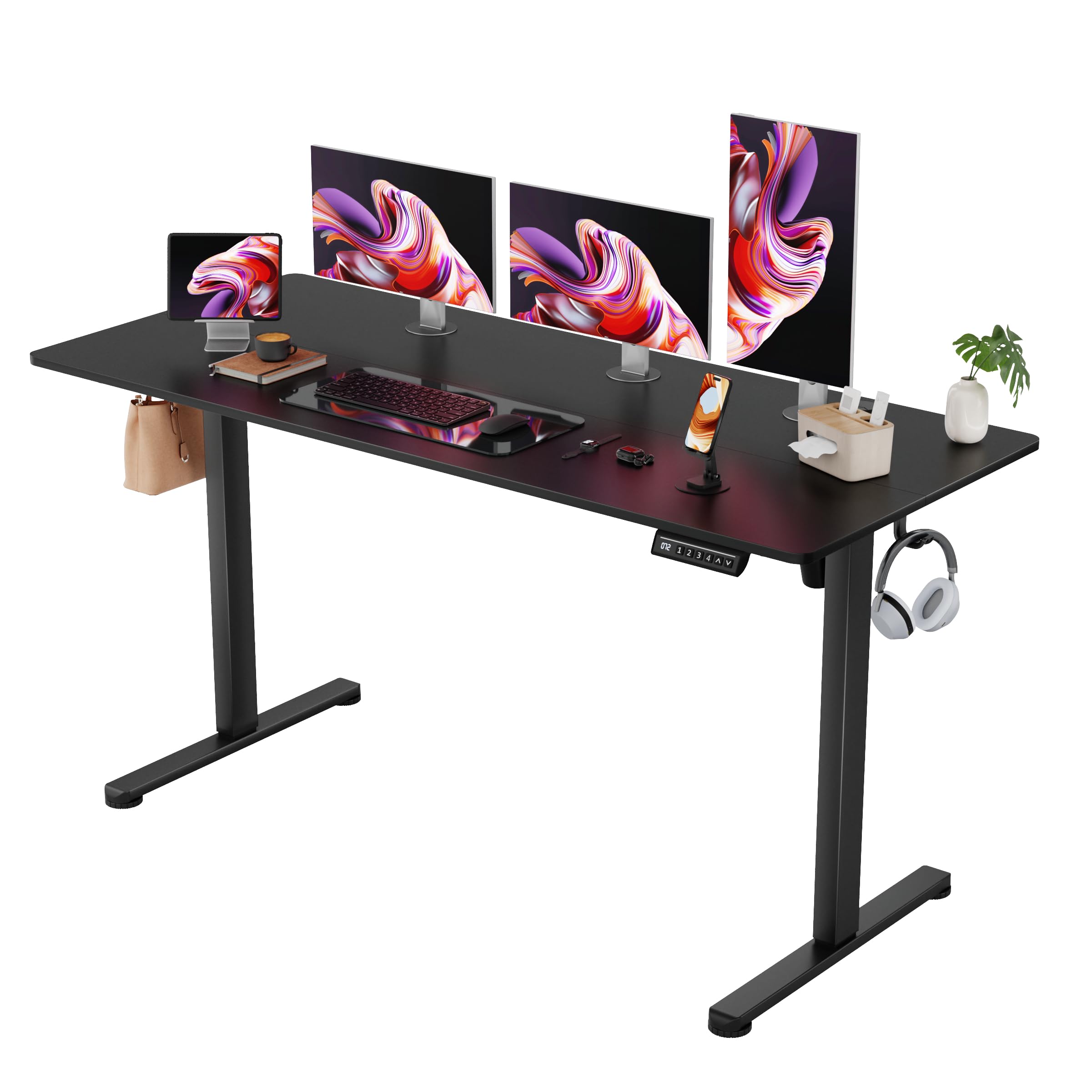 Electric Height Adjustable Standing Desk with Memory Settings Home Office Work Desk