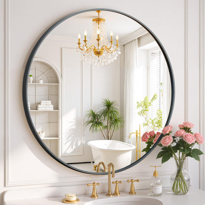 Modern Arch Wall Mirror with Metal Frame for Bedroom Living Room Entryway Decor