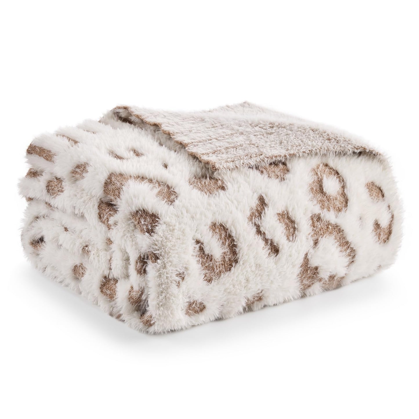 Snuggle Sac Faux Fur Checkered Throw Blanket with Fluffy Microfiber Fabric