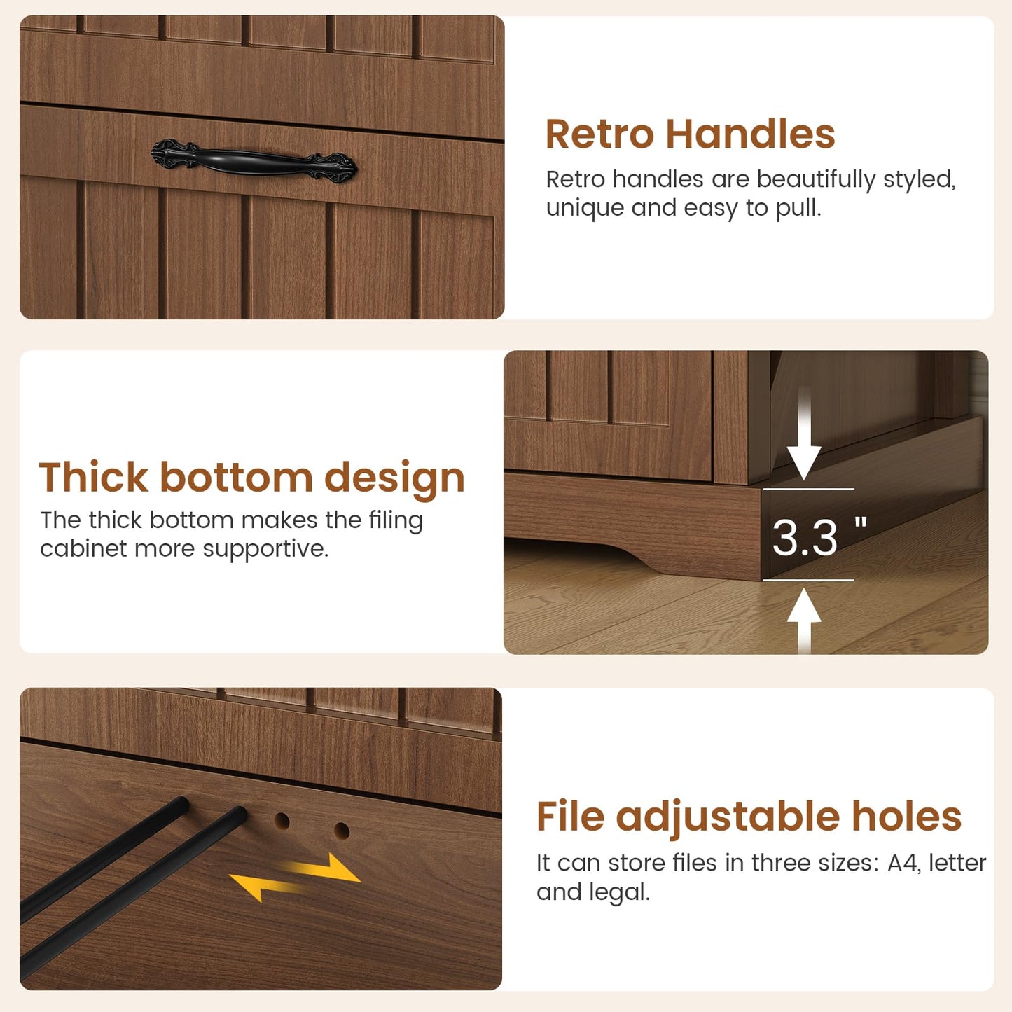 SEDETA Farmhouse Filing Cabinet for Home Office
