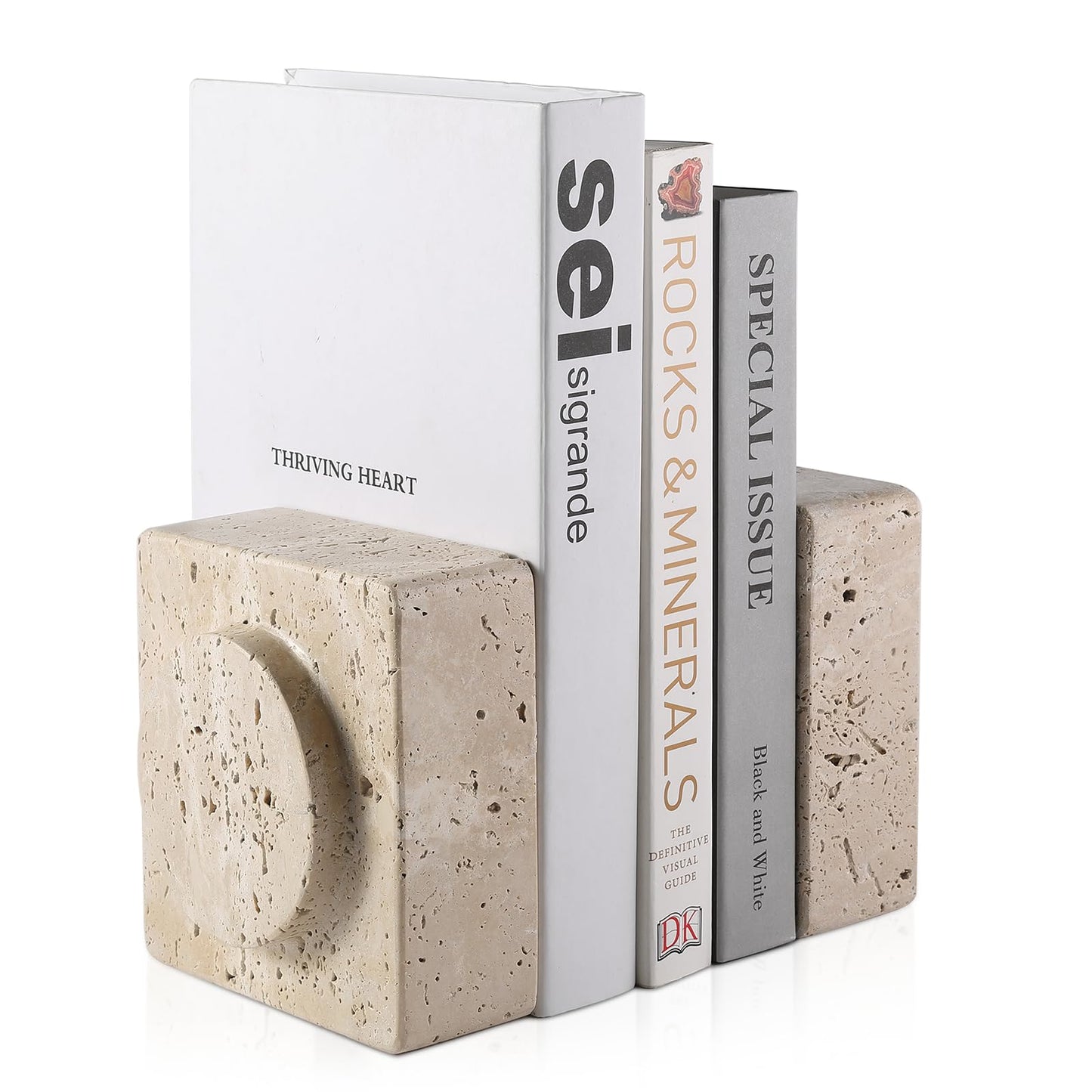 Luxury Marble Bookends Non-Slip Heavy Duty Book Holder Organizer