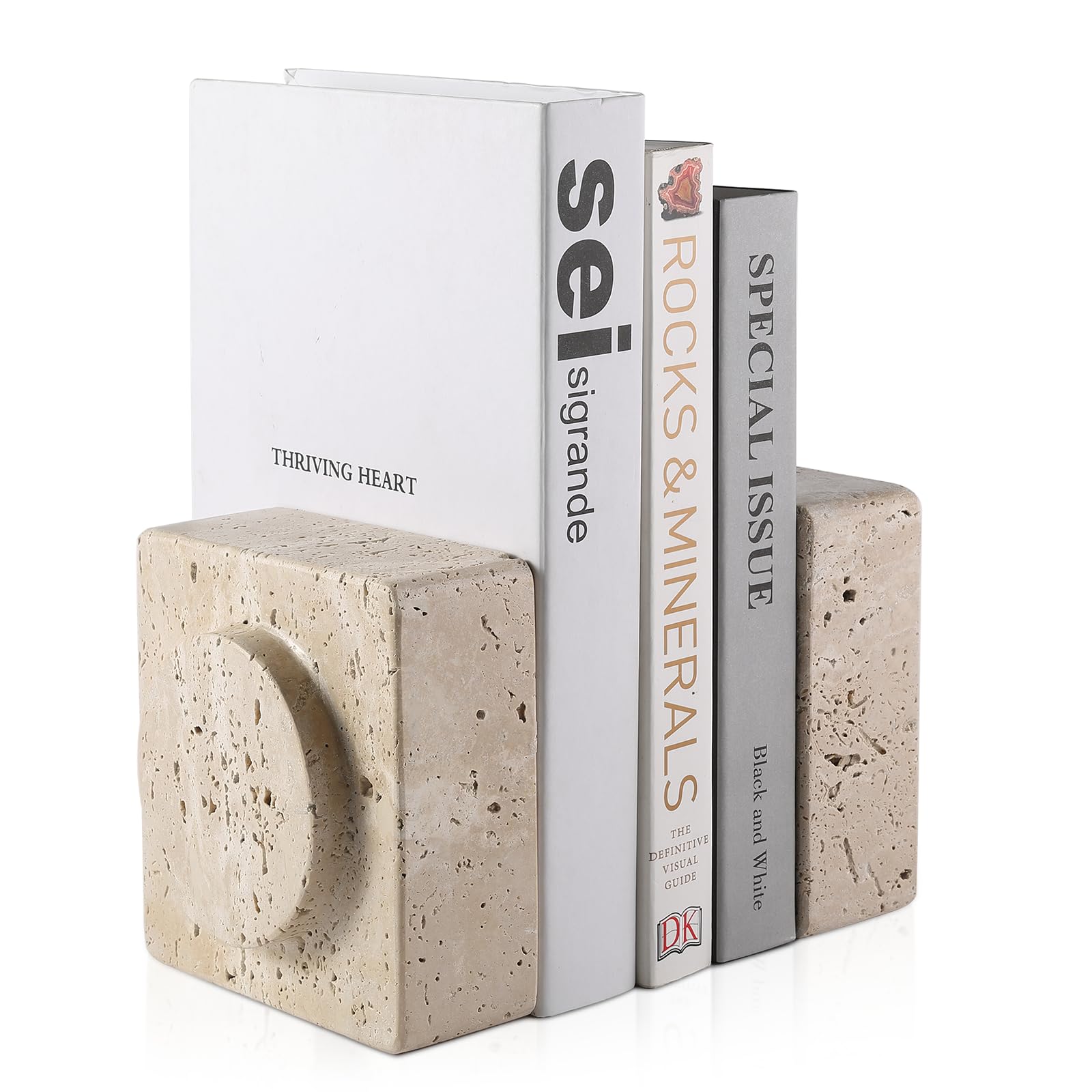 Luxury Marble Bookends Non-Slip Heavy Duty Book Holder Organizer