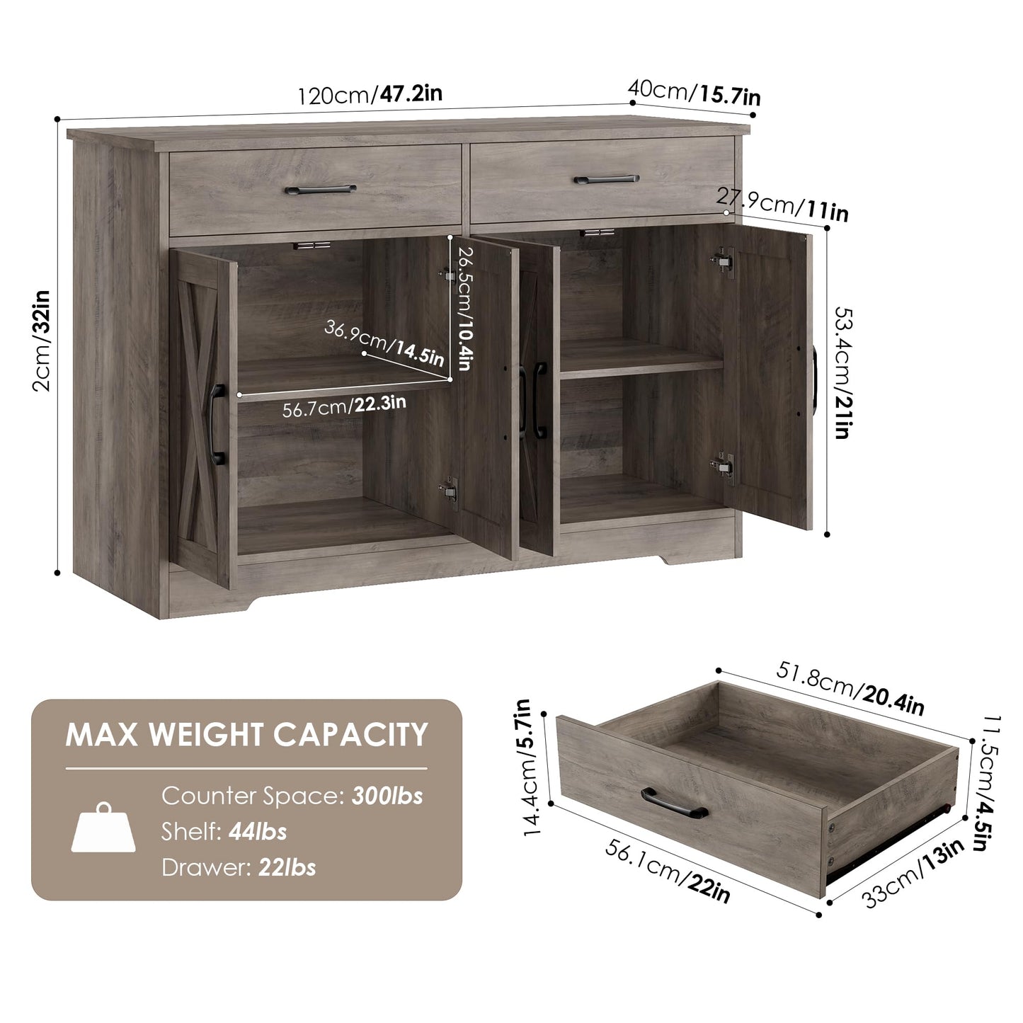 HOSTACK Buffet Cabinet