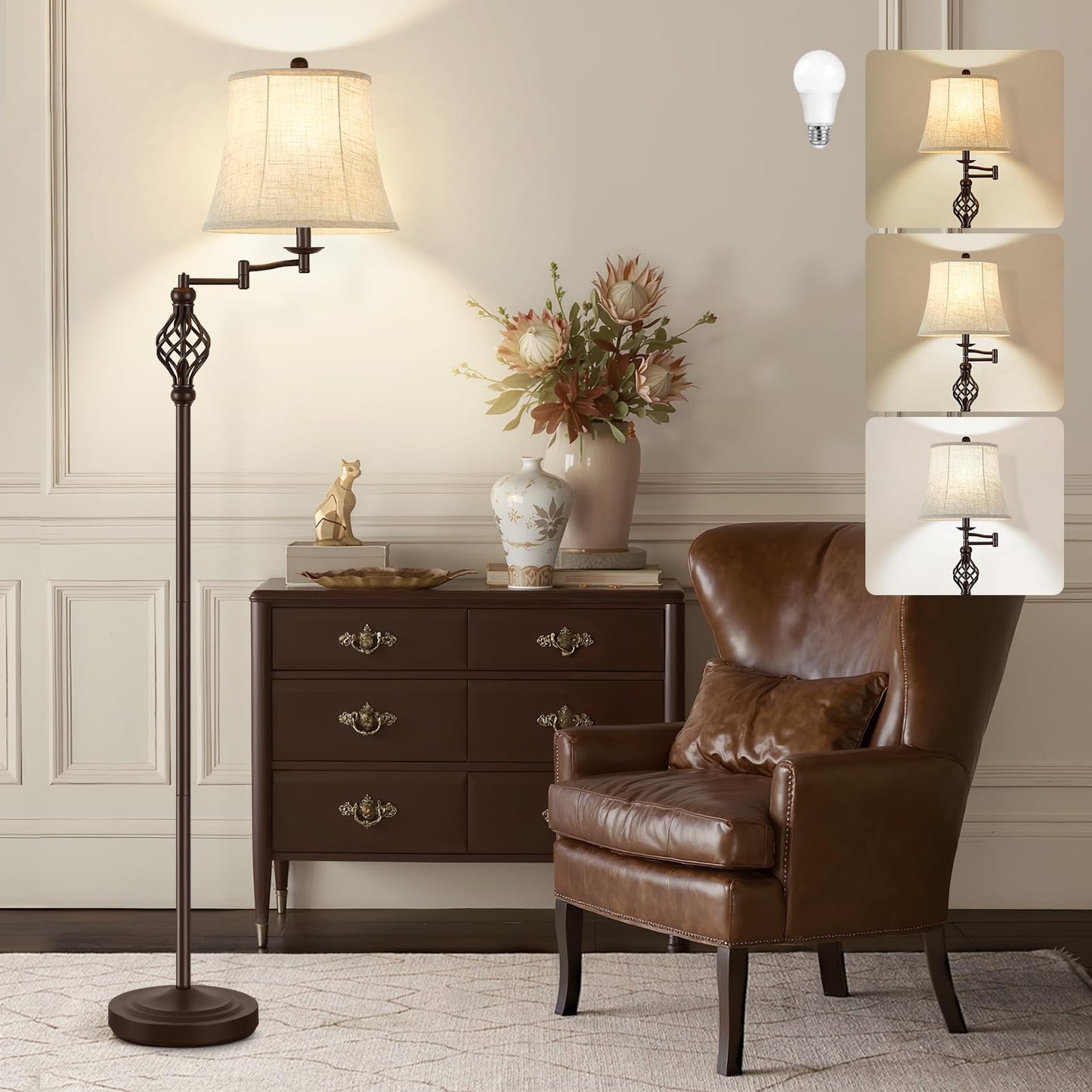 GyroVu LED Pharmacy Floor Lamp for Living Room