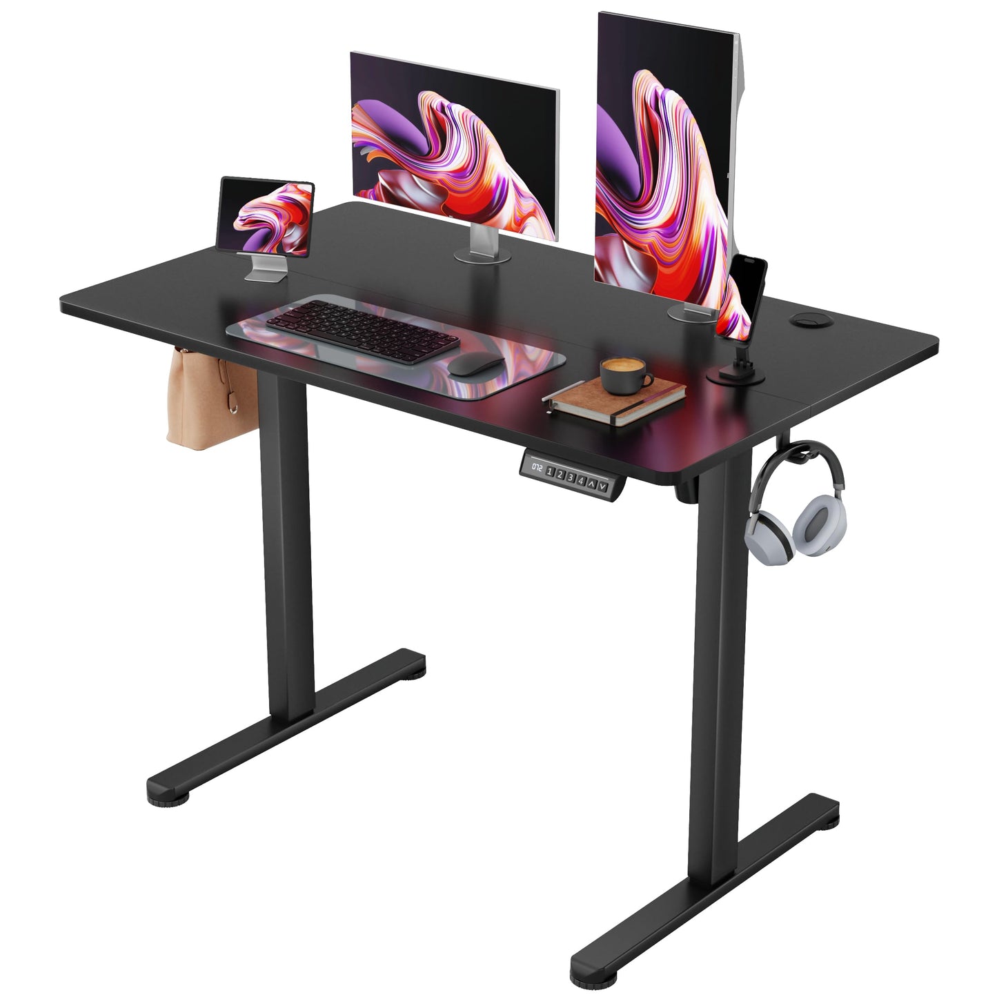 Electric Height Adjustable Standing Desk with Memory Settings Home Office Work Desk