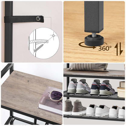 Hall Tree with Bench Coat Rack and Shoe Storage Entryway Organizer