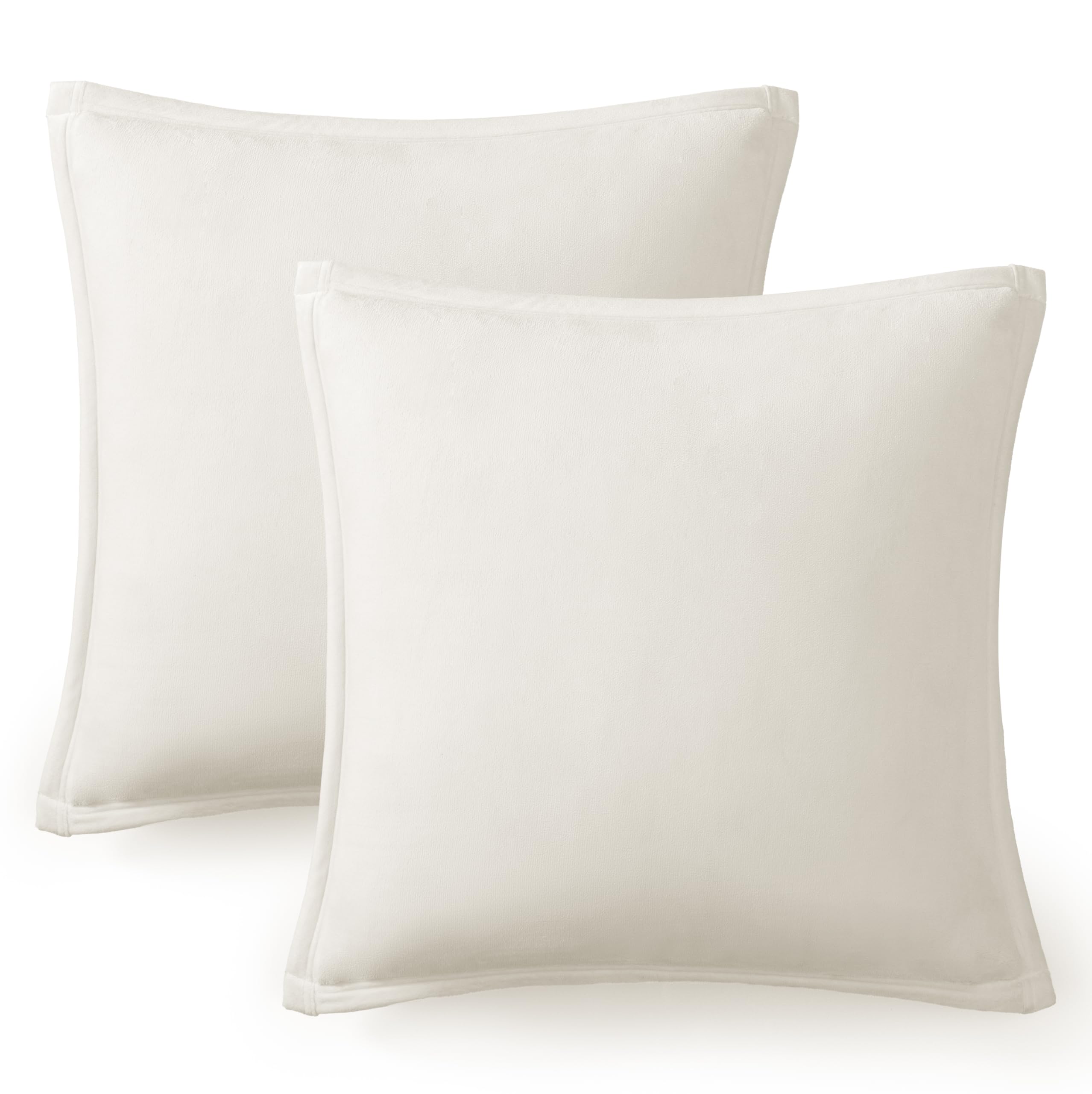 Ultra Soft Plush Decorative Pillow Set 2 Pack 20x20 Cozy Accent Cushions for Sofa Bed Living Room Decor