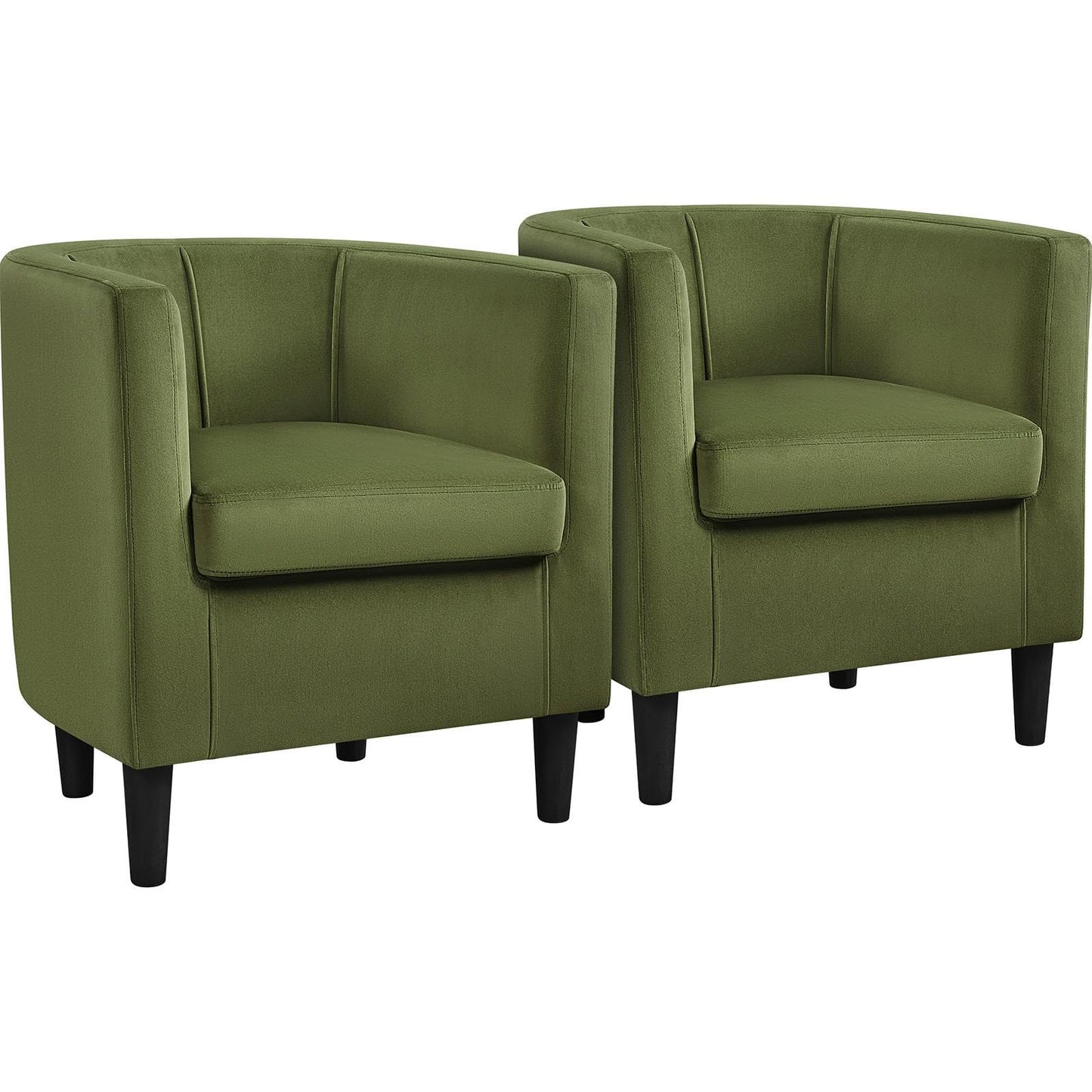 Velvet Armchair with Wide Seat and Wooden Frame for Living Room