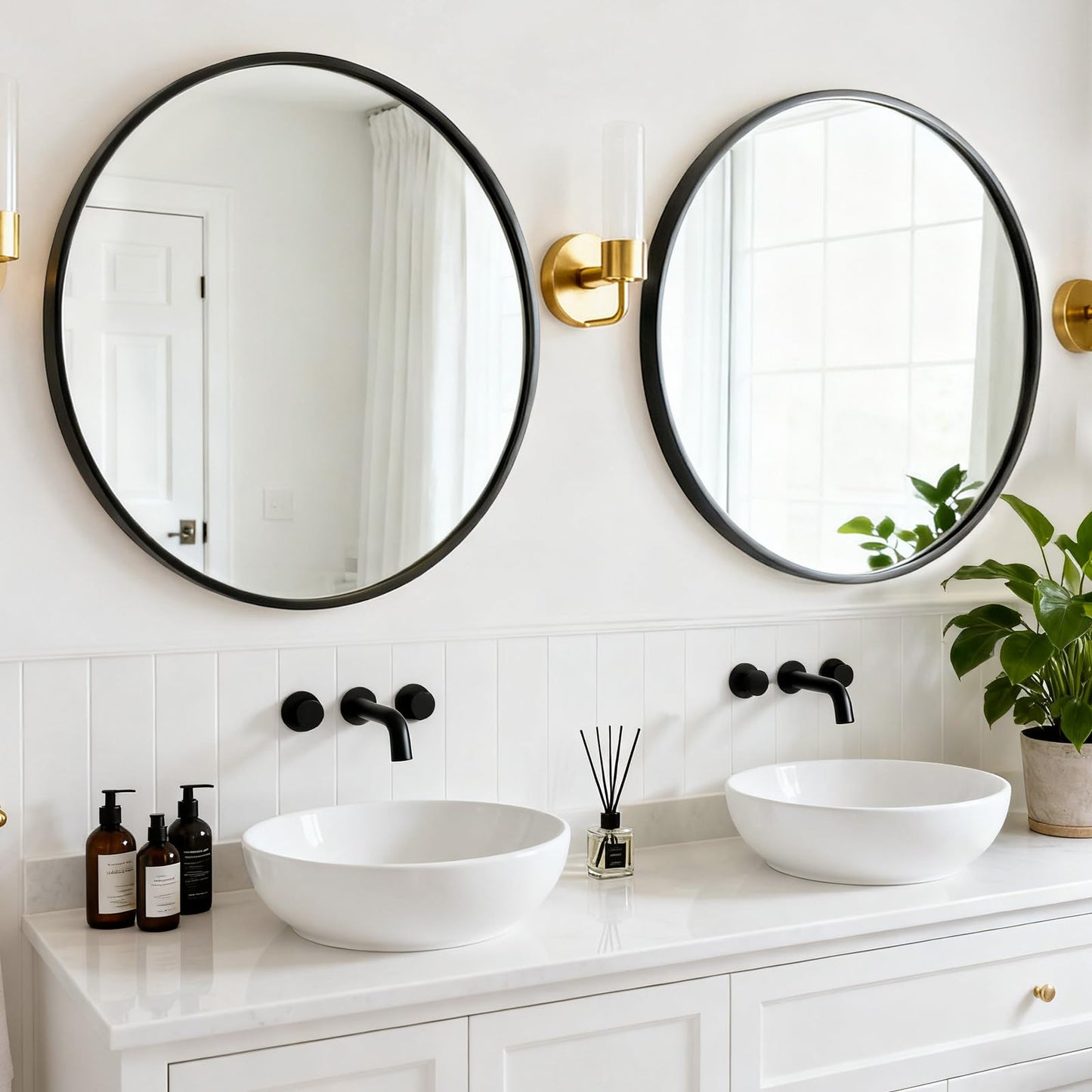 Modern Arch Wall Mirror with Metal Frame for Bedroom Living Room Entryway Decor