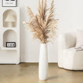 Tall White Ceramic Floor Vase Glossy Modern Home Decor for Living Room and Bedroom