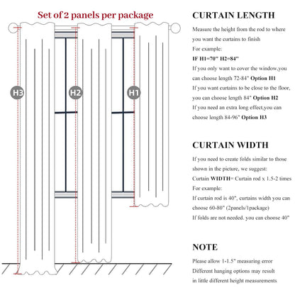 Linen Pinch Pleated Blackout Curtains 2 Panels Drapes for Living Room Bedroom