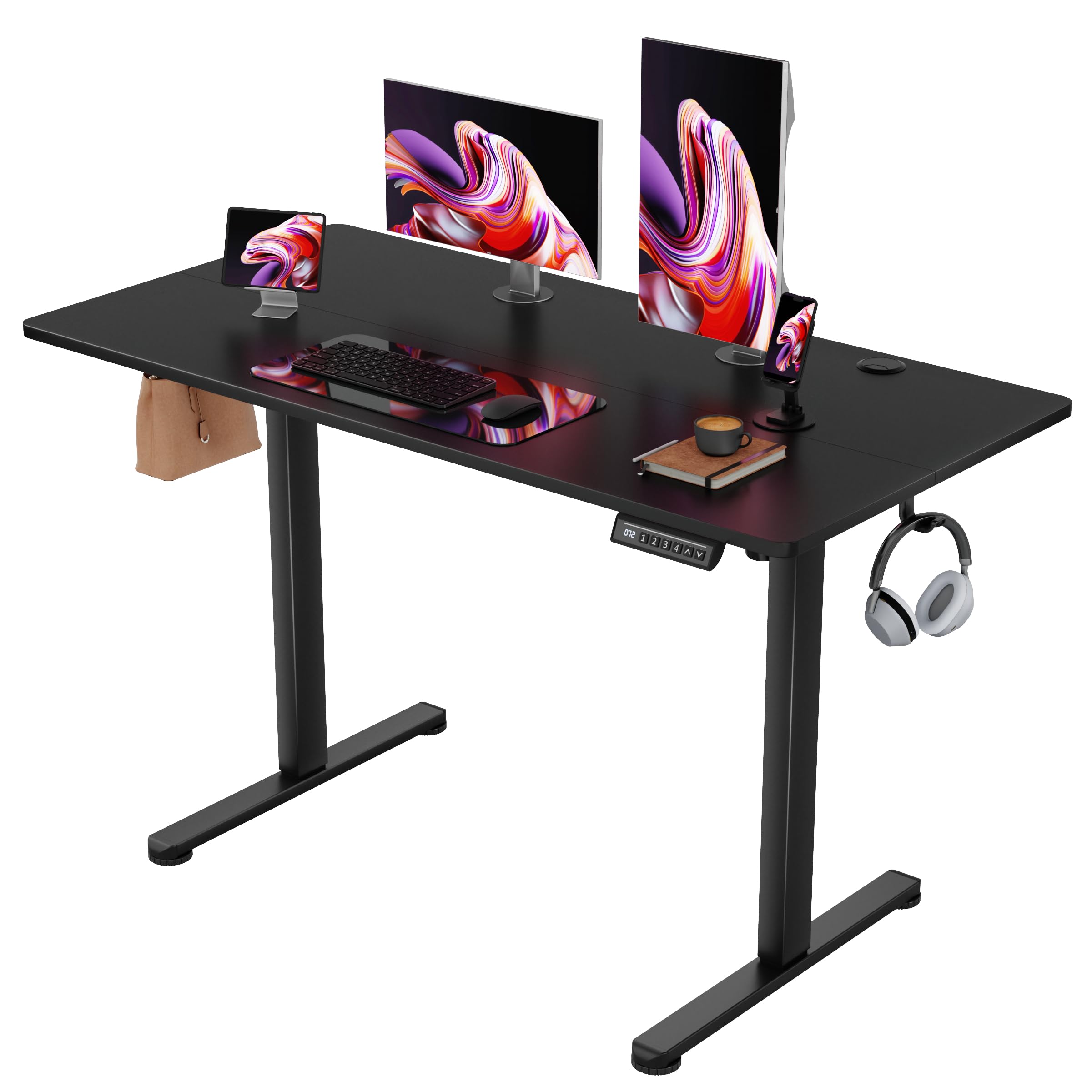 Electric Height Adjustable Standing Desk with Memory Settings Home Office Work Desk