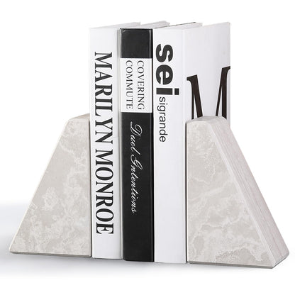 Marble Decorative Bookends for Heavy Books