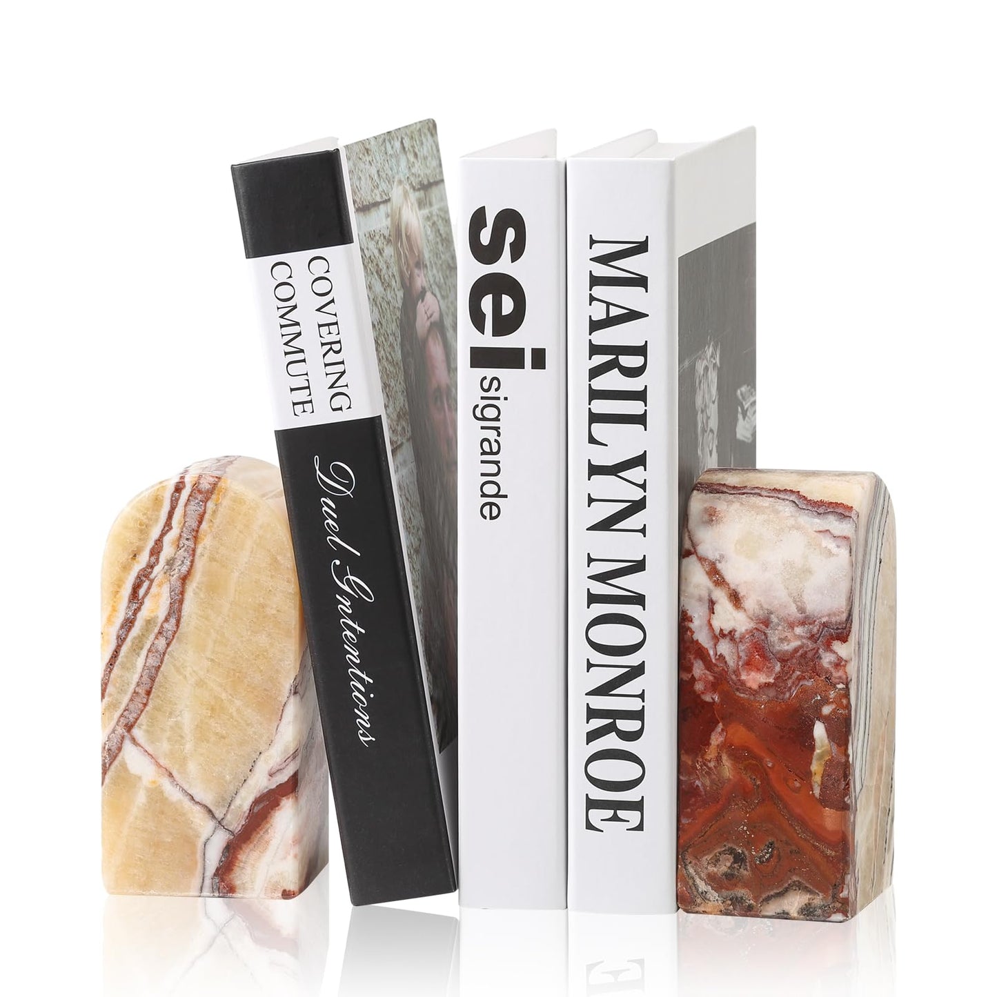 Luxury Marble Bookends Non-Slip Heavy Duty Book Holder Organizer
