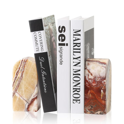 Luxury Marble Bookends Non-Slip Heavy Duty Book Holder Organizer