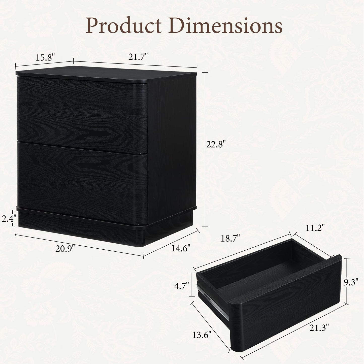 Yechen Nightstands with Hidden Drawer