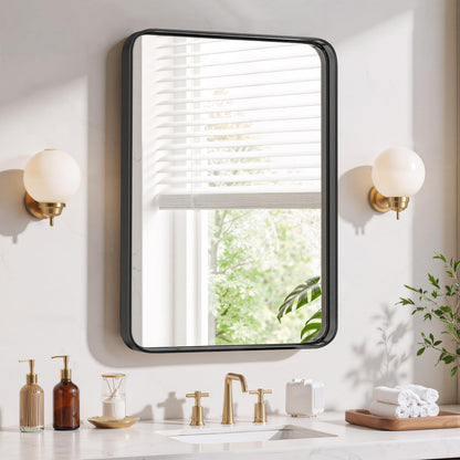Modern Arch Wall Mirror with Metal Frame for Bedroom Living Room Entryway Decor