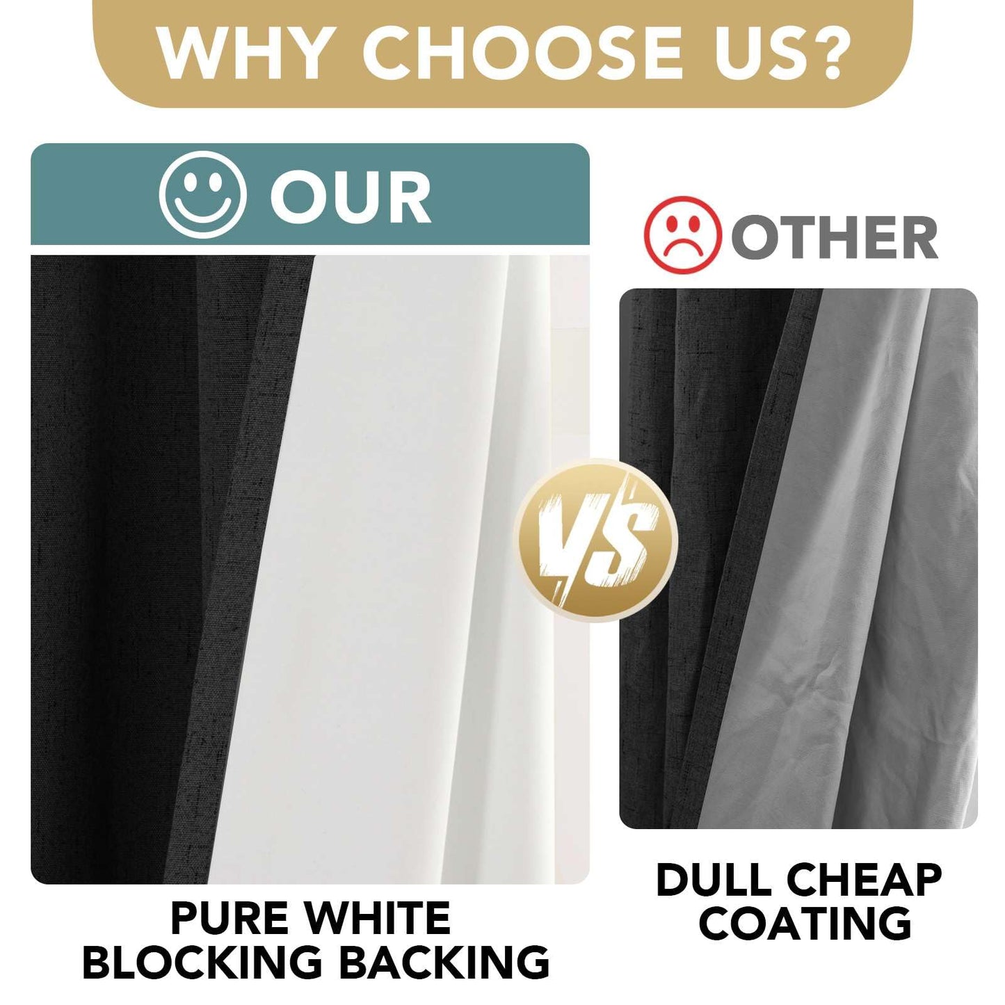 Linen Blackout Curtains Thick Textured Thermal Insulated Extra Wide Grommet Patio Door Drapes