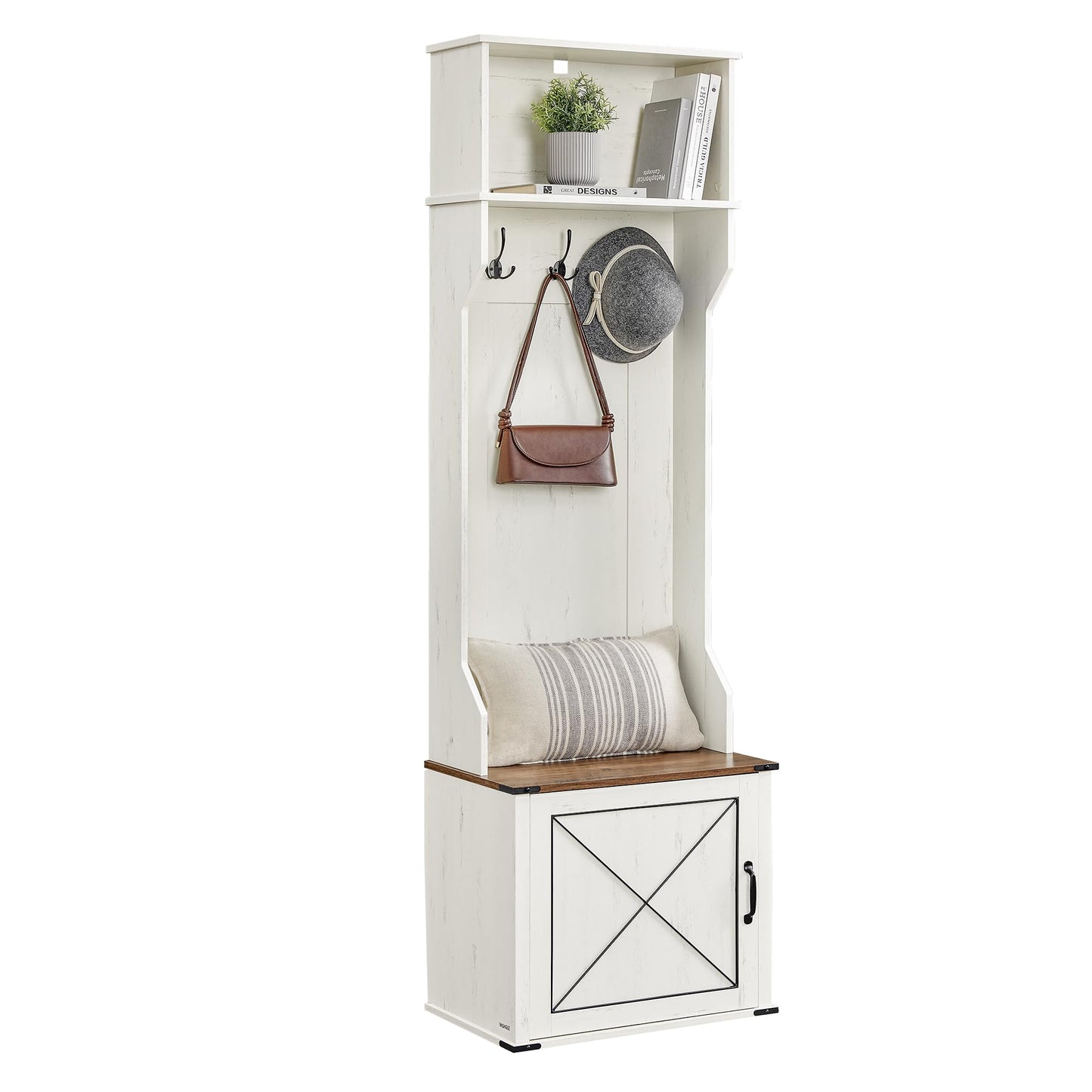 VASAGLE Hall Tree with Bench and Shoe Storage