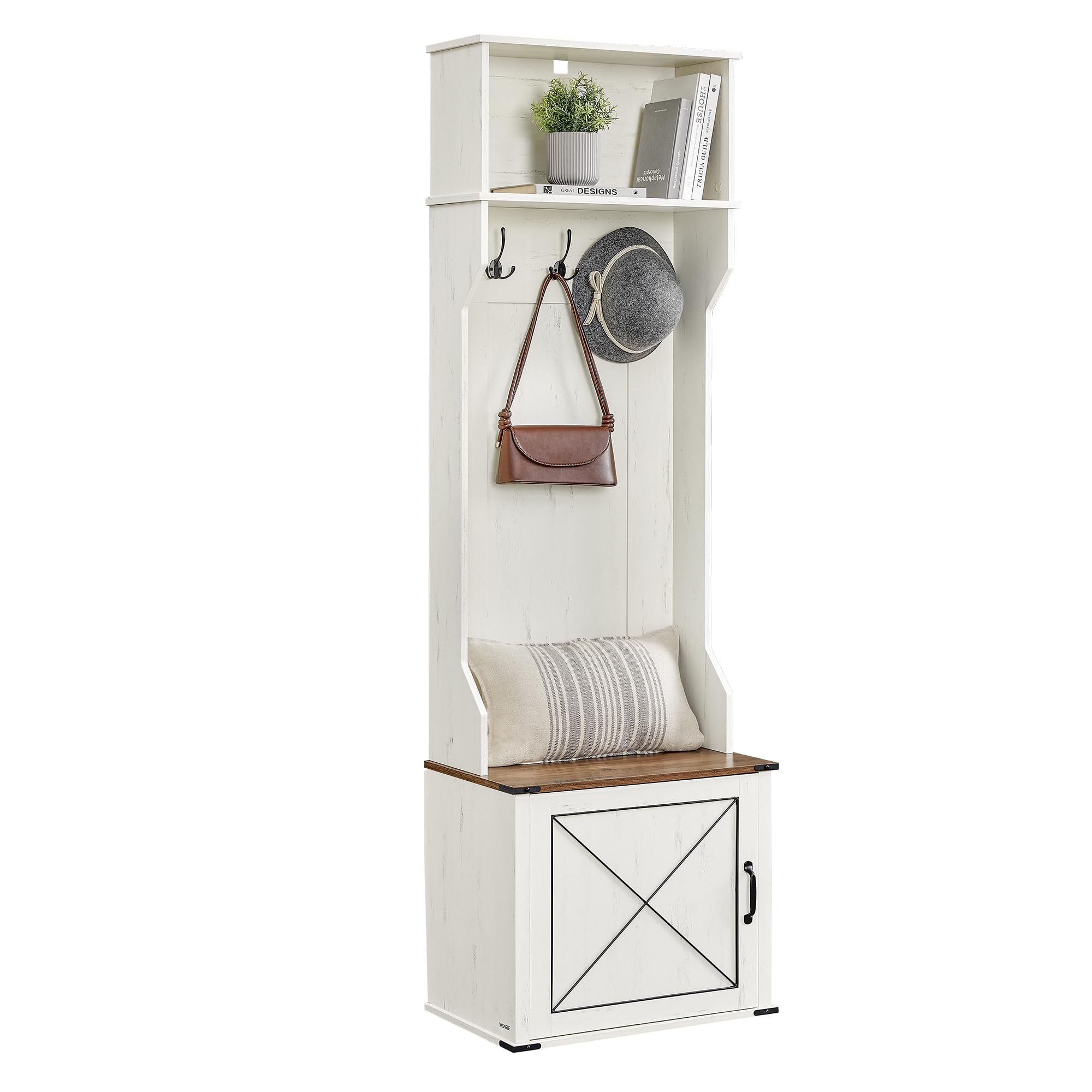 VASAGLE Hall Tree with Bench and Shoe Storage