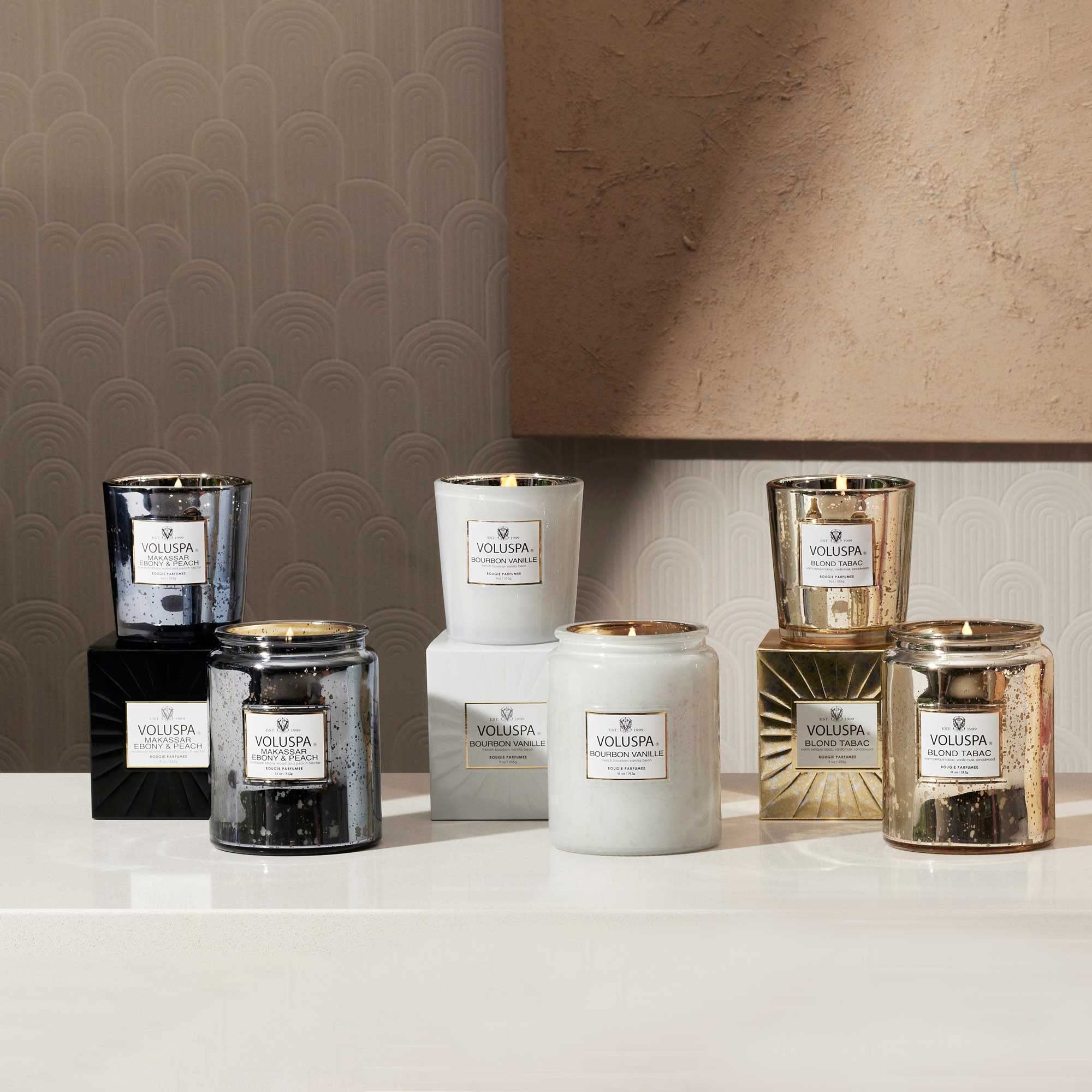Voluspa Vermeil Grande and Small Candle Jars