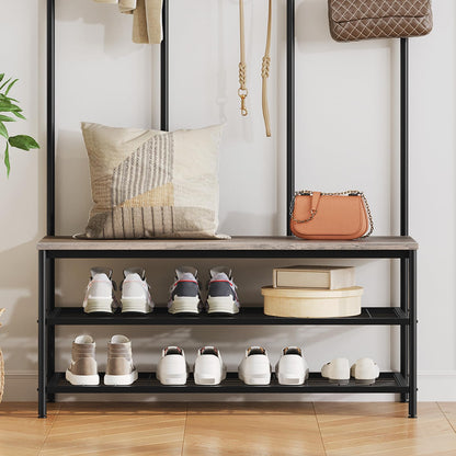 Hall Tree with Bench Coat Rack and Shoe Storage Entryway Organizer