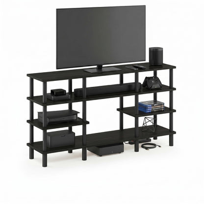 3-Tier Wide Storage Shelf with Open Shelves Engineered Wood Modern Design