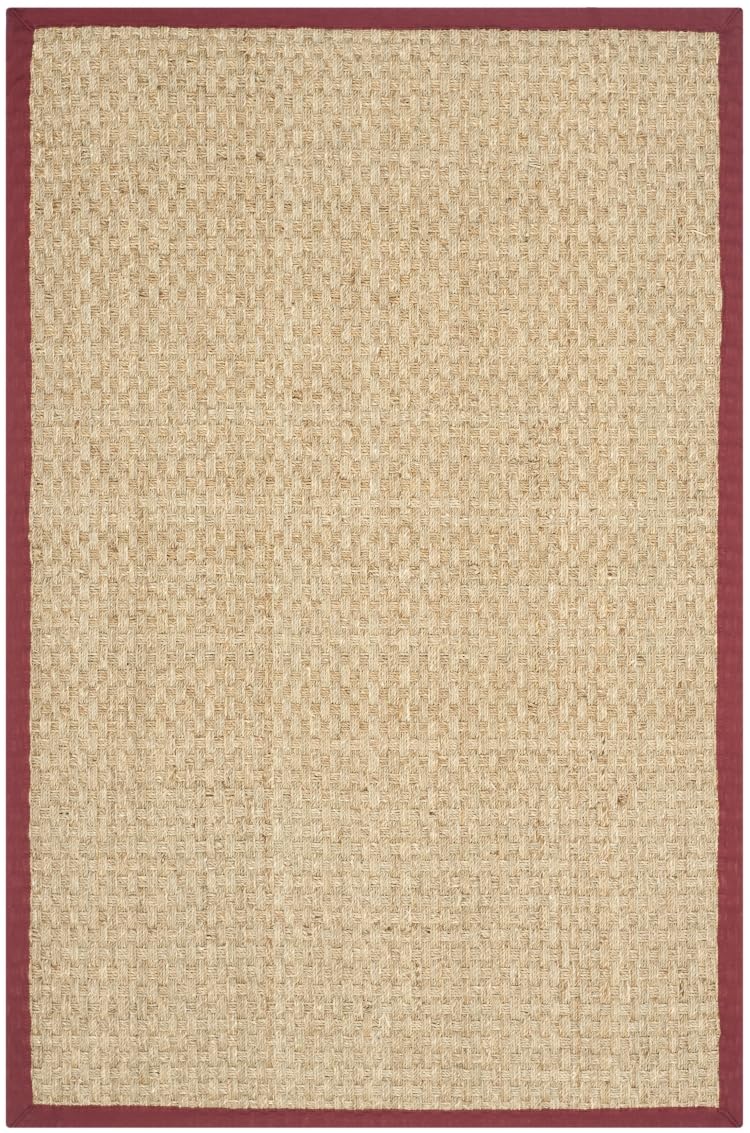 Natural Seagrass Basketweave Area Rug Natural Beige 5x8