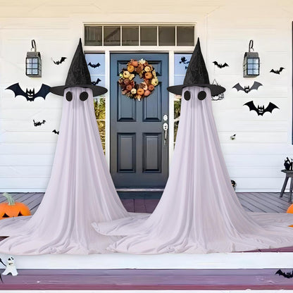 Halloween Ghost String Lights with Remote Control Indoor Outdoor Porch Yard Decorations (2 Pack)