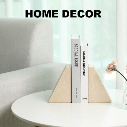 Marble Decorative Bookends for Heavy Books