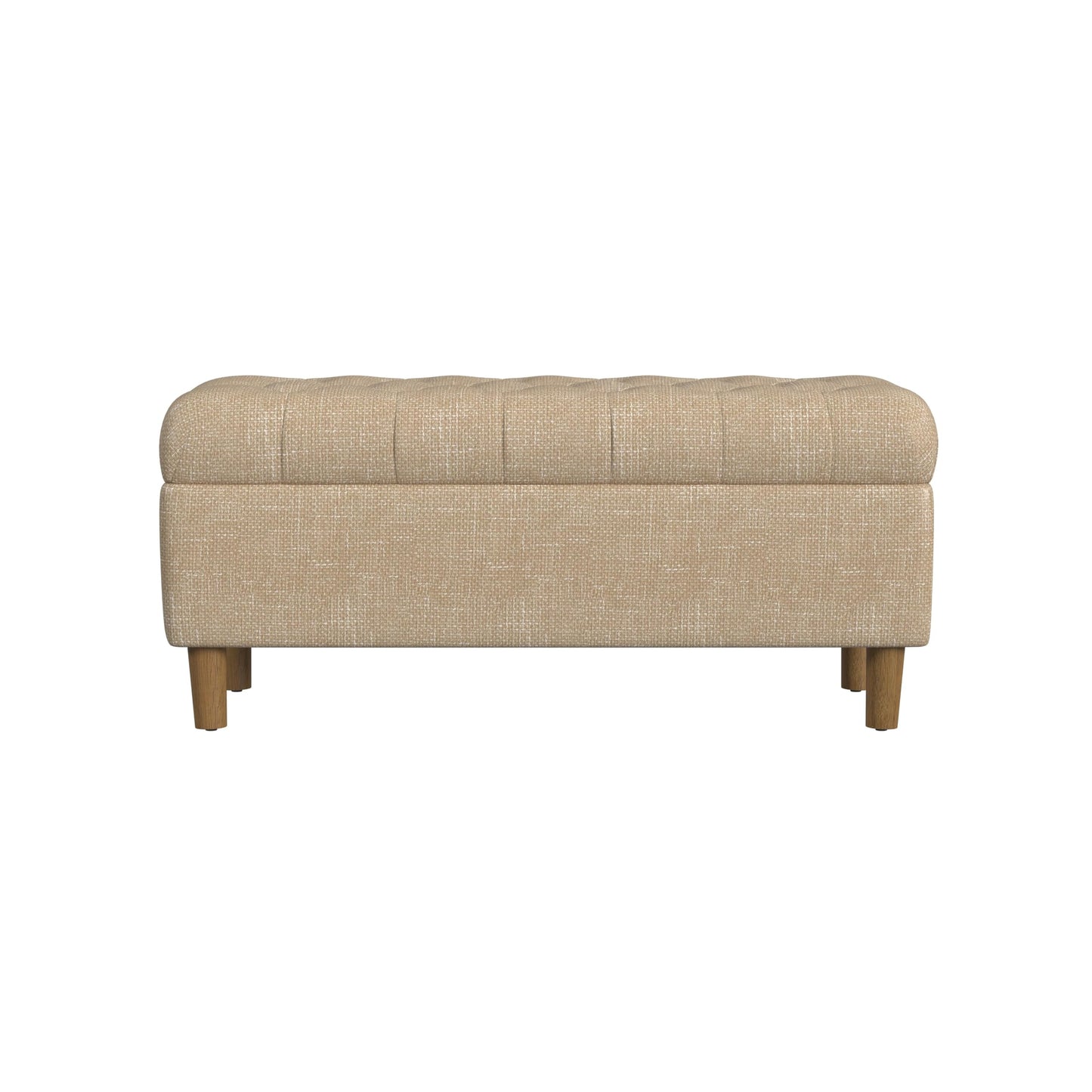 Tufted Storage Ottoman Bench with Hinged Lid for Living Room and Bedroom