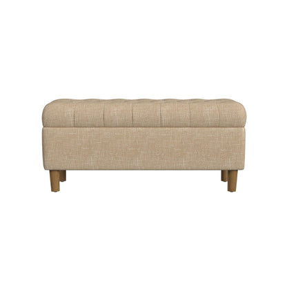 Tufted Storage Ottoman Bench with Hinged Lid for Living Room and Bedroom