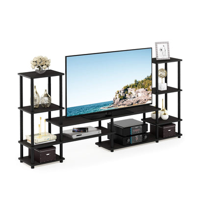 3-Tier Wide Storage Shelf with Open Shelves Engineered Wood Modern Design