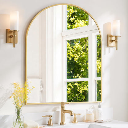 Modern Arch Wall Mirror with Metal Frame for Bedroom Living Room Entryway Decor