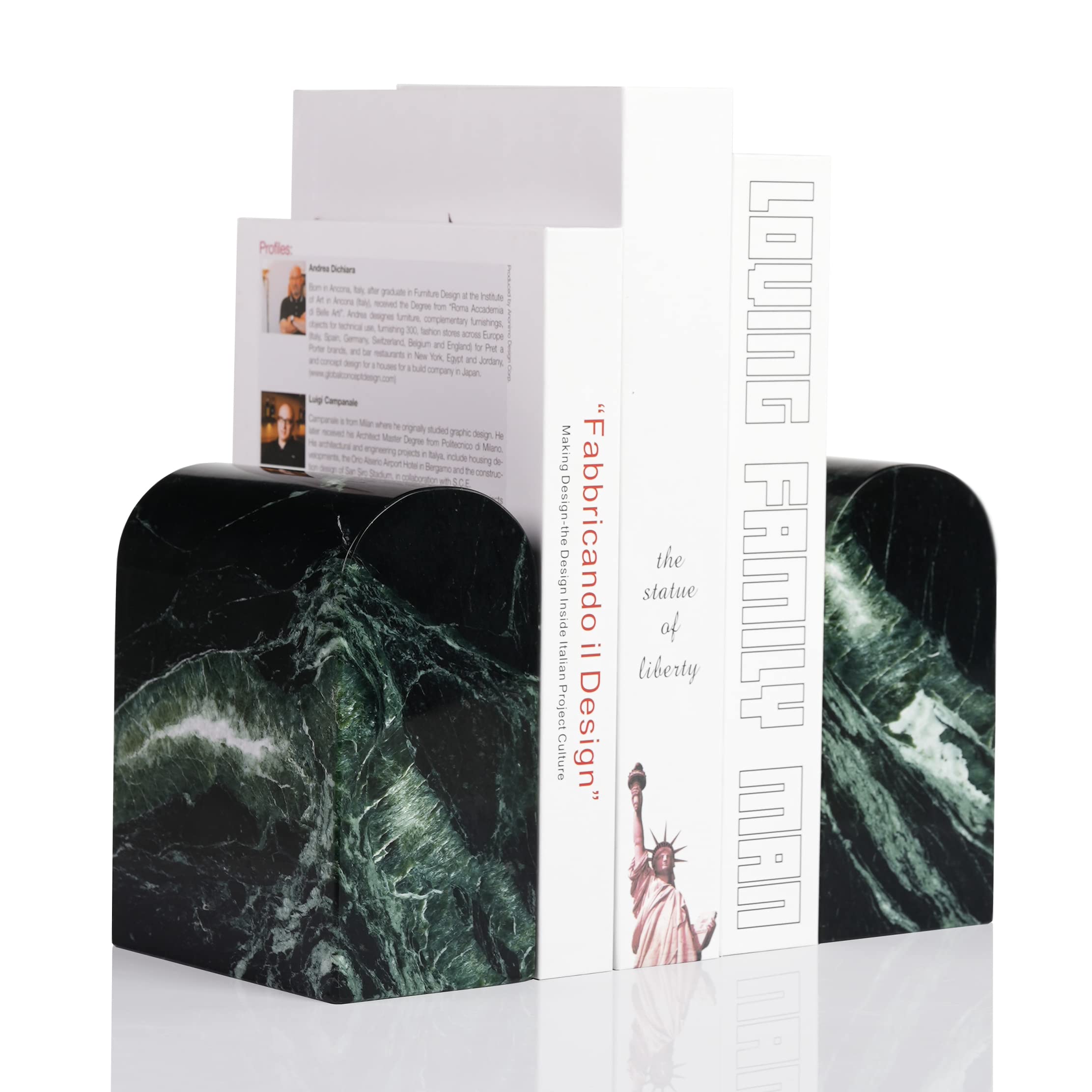 Luxury Marble Bookends Non-Slip Heavy Duty Book Holder Organizer