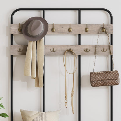Hall Tree with Bench Coat Rack and Shoe Storage Entryway Organizer