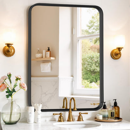 Modern Arch Wall Mirror with Metal Frame for Bedroom Living Room Entryway Decor
