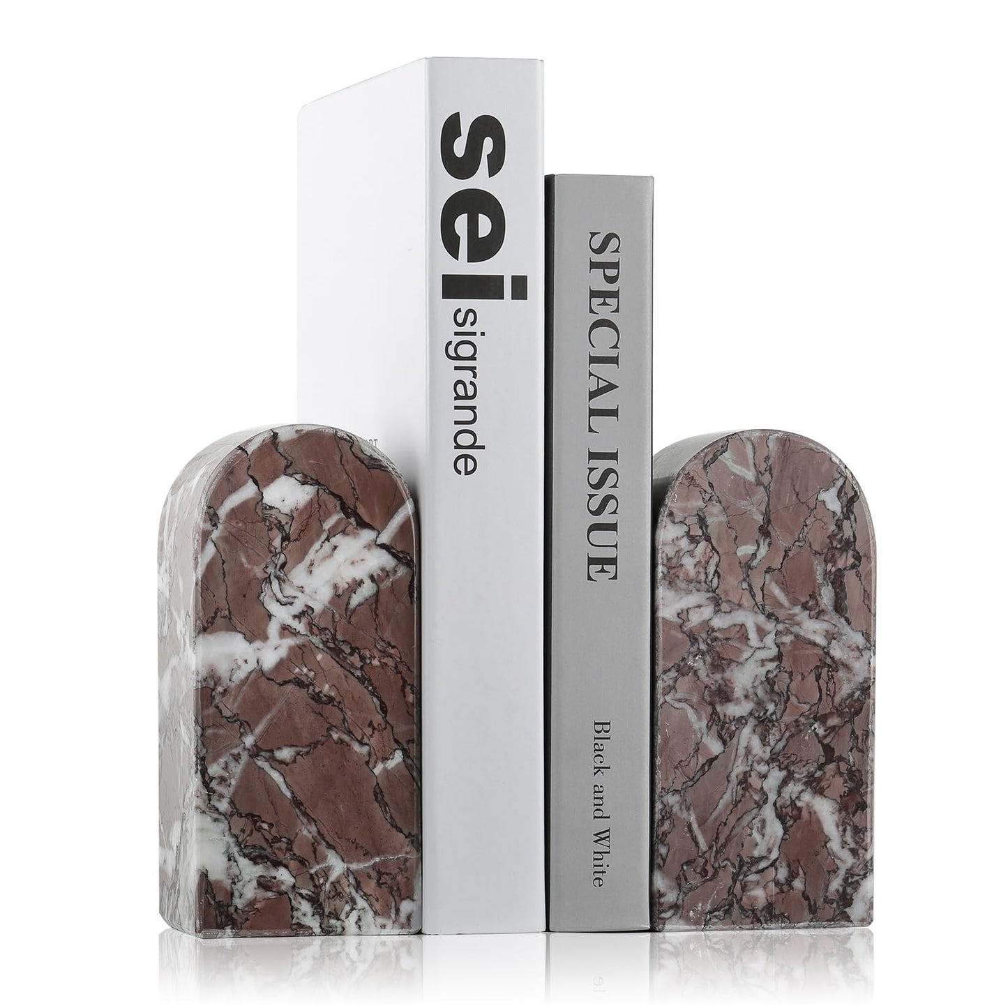 Luxury Marble Bookends Non-Slip Heavy Duty Book Holder Organizer