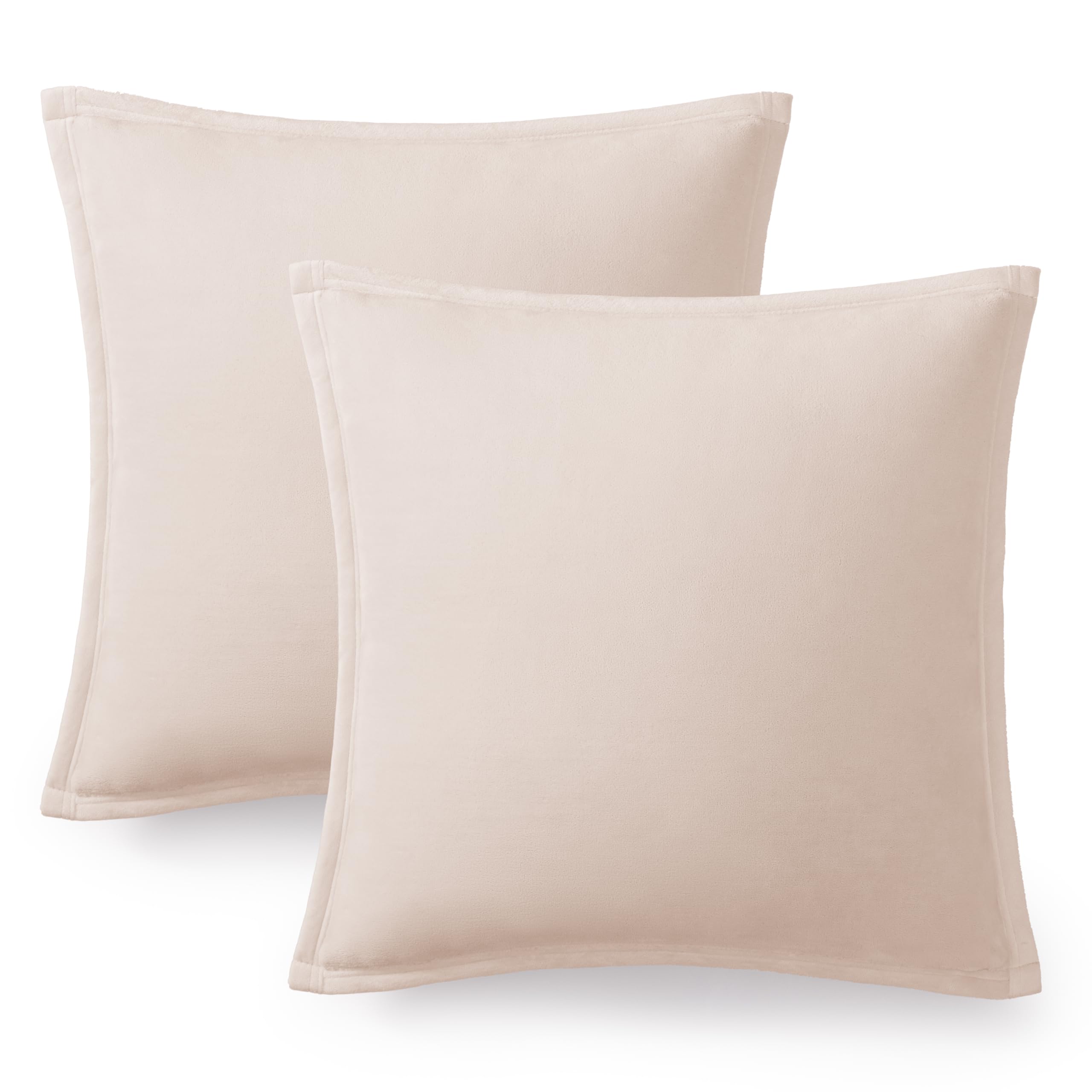 Ultra Soft Plush Decorative Pillow Set 2 Pack 20x20 Cozy Accent Cushions for Sofa Bed Living Room Decor