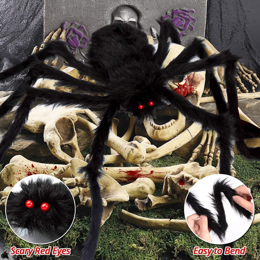 Giant Halloween Spider Web with 59 Inch Spider Indoor Outdoor Haunted House Yard Decoration